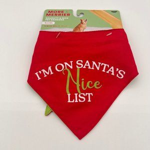 NWT 🥀 More & Merrier Christmas Naughty & Nice Double Sided Pet Bandana